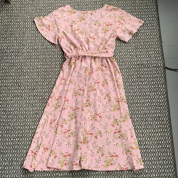 SHEIN Ditsy Floral Print Belted Dress - Picture 8 of 8